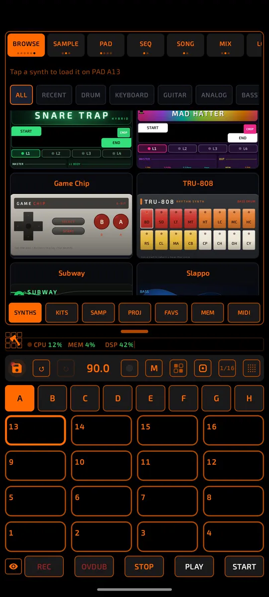 Built in synths
