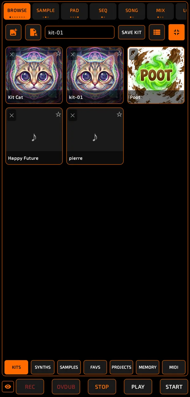 Kits page