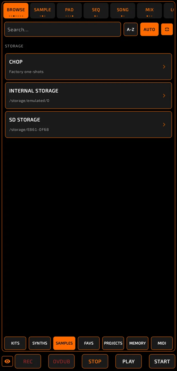 Storage list