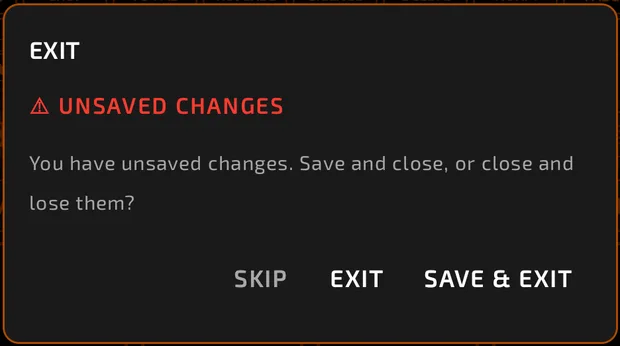 Save and exit