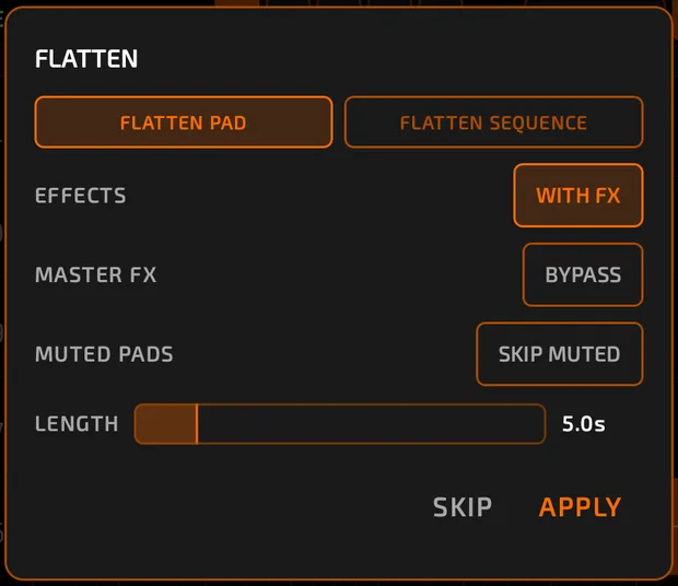Flatten dialog