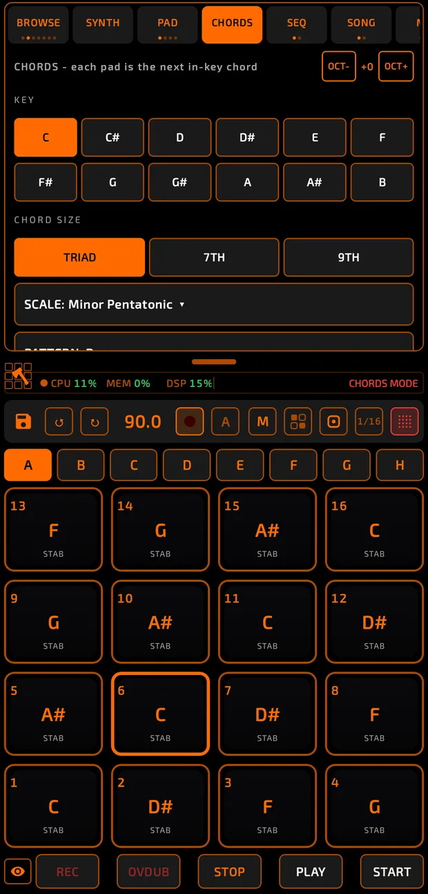 Chords mode
