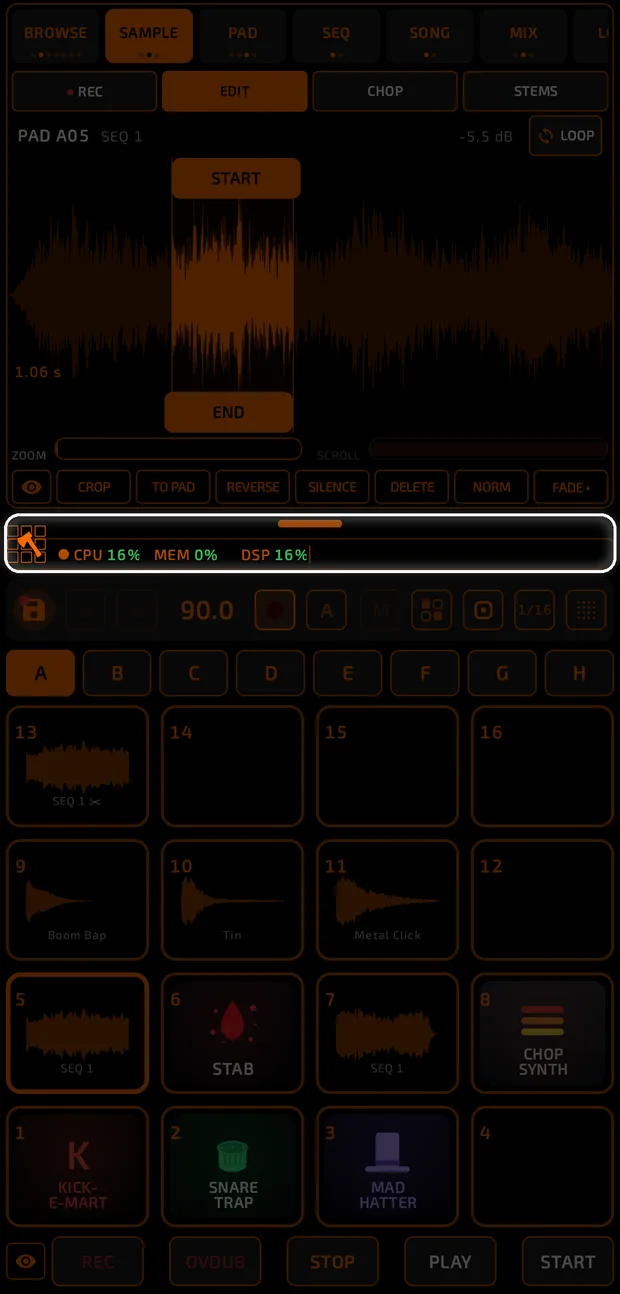 Status bar