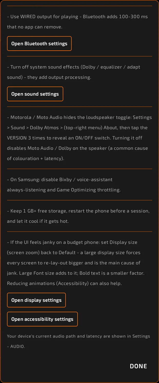 Audio help, continued