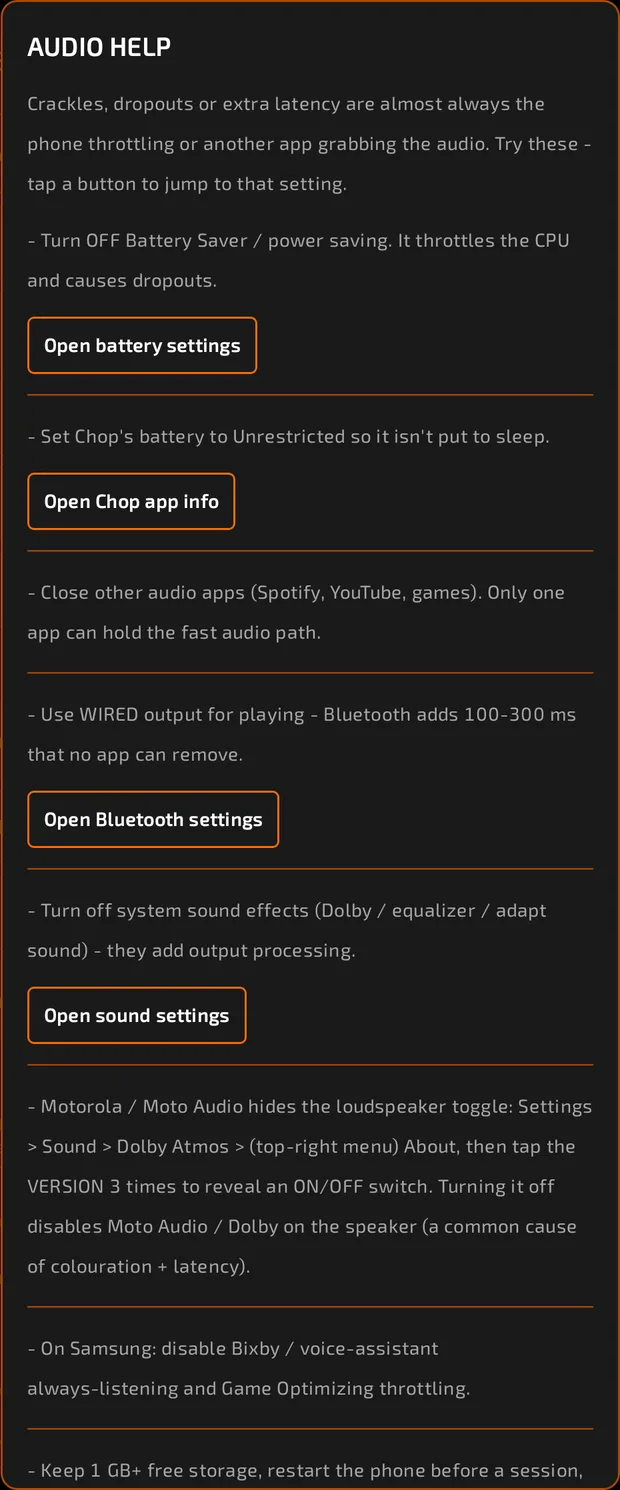 Audio help